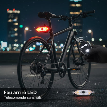 Feu arrière pour vélo et moto à télécommande
